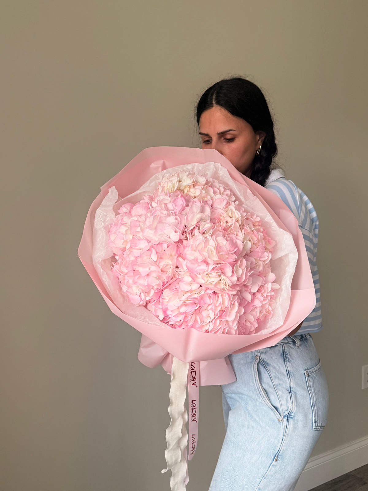 BOUQUET “PINK CLOUD” — PINK HYDRANGEAS
